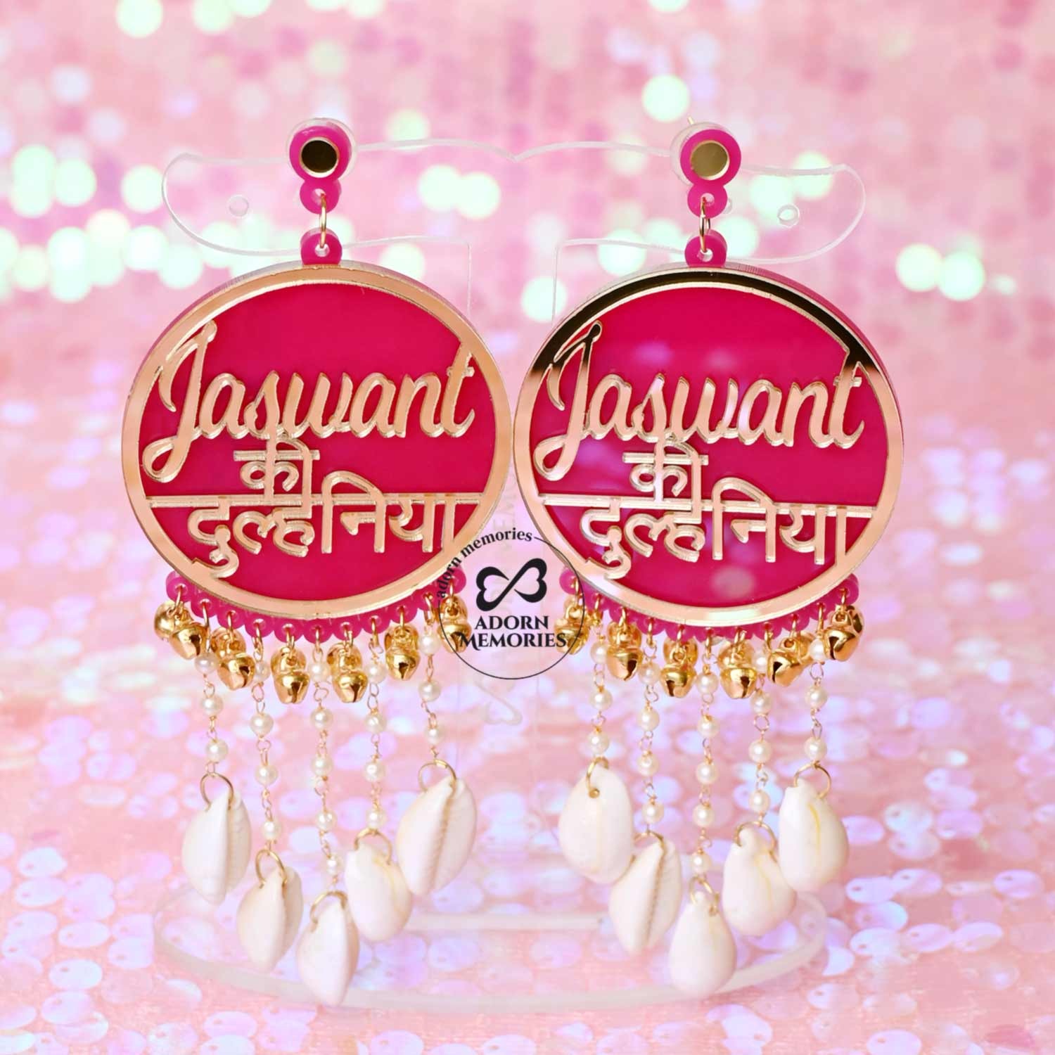 Customised earrings discount for bride