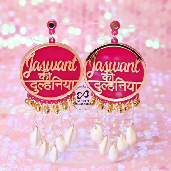 Personalized dulhaniya Earrings With Name - wedding ceremony