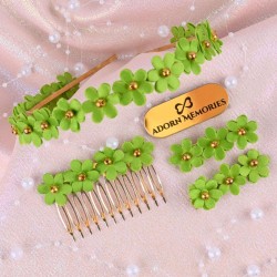 Flower Hair Accessory Combo-Green
