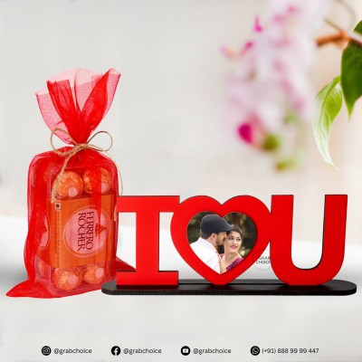 Personalized I Love You Frame with Photo And Ferrero Rocher Chocolate Gift Box