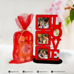 Personalized Love Frame with Photo And Ferrero Rocher Chocolate Gift Box
