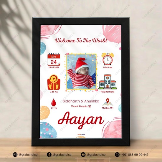 Personalised Newborn Baby Birth Frame with birth details Personalised Newborn Baby Birth Frame with birth details