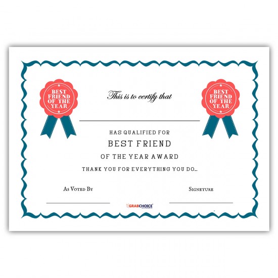 Personalized World's Best Friend Certificate Personalized World's Best Friend Certificate