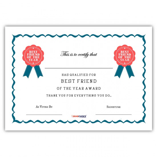 Personalized World's Best Friend Certificate