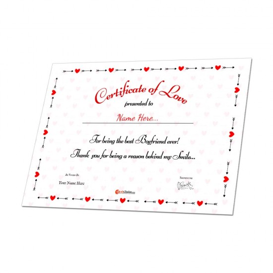 Personalized World's Best Boyfriend Certificate