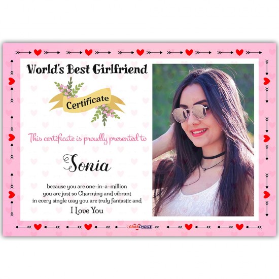 Personalized World's Best Girlfriend Certificate