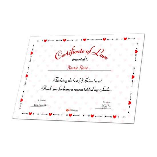 Personalized World's Best Girlfriend Certificate