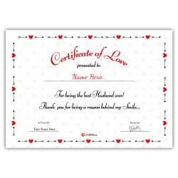 Personalized World's Best Husband Certificate