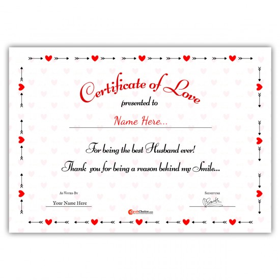 Personalized World's Best Husband Certificate