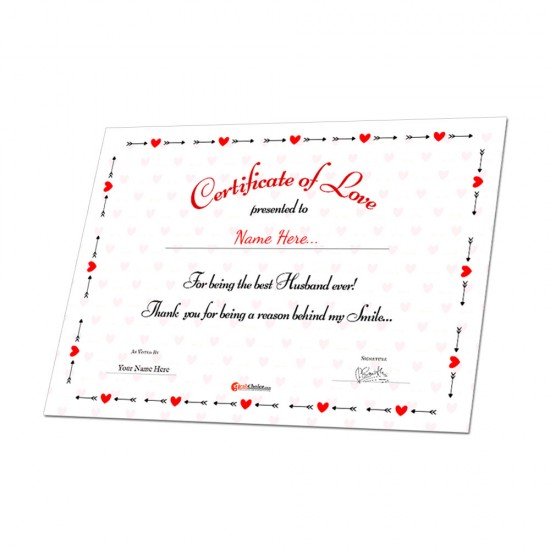 Personalized World's Best Husband Certificate