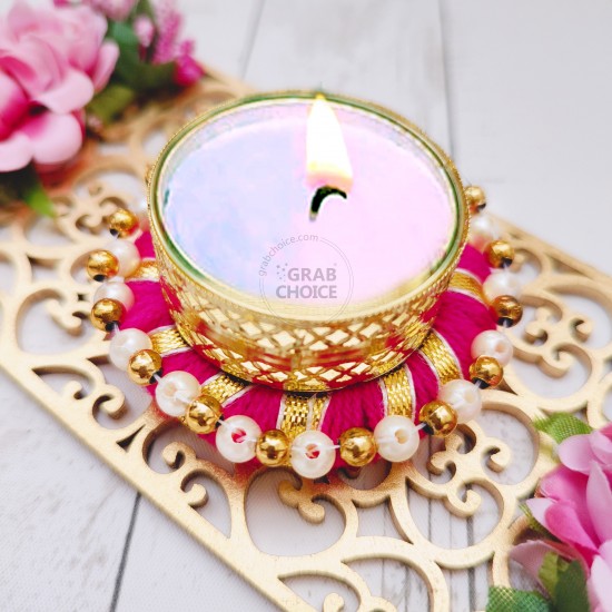 Decorative Candle Holder with Tea Light Candle Holder - Multicolor