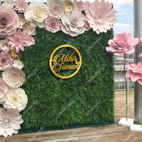 Personalized Couple Name Round Sign For Backdrop
