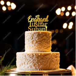 Personalized Engaged Cake Topper