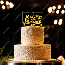 Personalized Mr And Mrs Cake Topper For Engagement / Wedding  