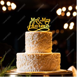 Personalized Mr And Mrs Cake Topper For Engagement / Wedding  