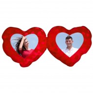 Personalized Photo Cushion -Heart Shape Red