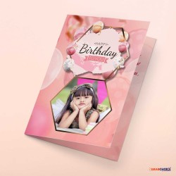 Personalized Birthday Greeting Card - Pink
