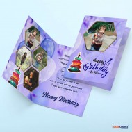 Personalized Birthday Greeting Card - Blue