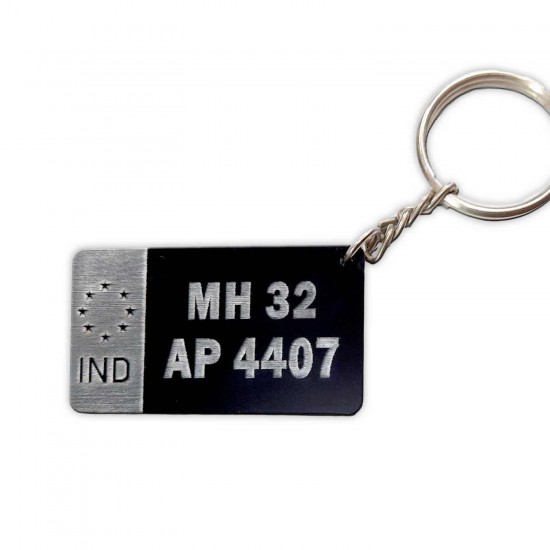Customized Engraved Number Plate Keychain