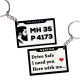 Customized Number Plate Keychain