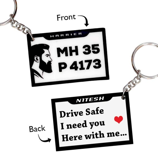 Customized Number Plate Keychain