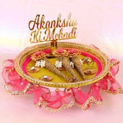 Personalized Wedding Mehndi Ceremony Platter With Name