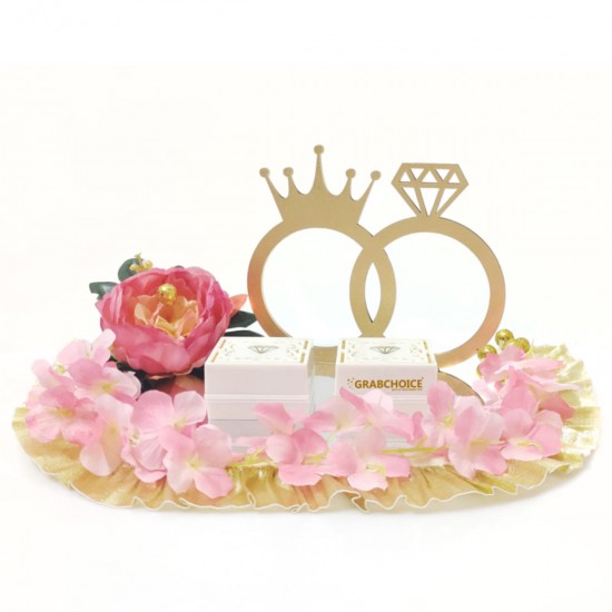 Engagement Ring Platter - Floral Themed - Couple Ring