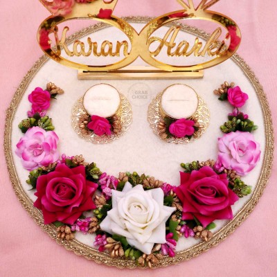 Personalized Engagement Ring Platter with Bride And Groom Names