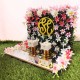 Personalized Engagement Ring Platter with Bride And Groom Name Initials with Floral Backdrop