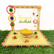 Personalized Haldi Platter with Bride/Groom Name