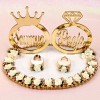 Personalized Engagement Ring Platter with Bride And Groom Names (Off White)