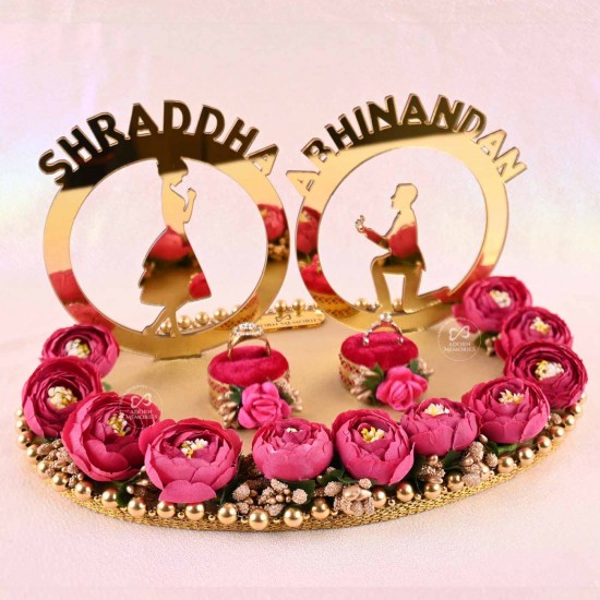 Buy GiftsBouquet Smart Creations Decorative Engagement Ring Platter for Ring  Ceremony Tray Online at Low Prices in India - Amazon.in