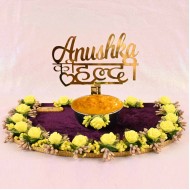 Personalized Wedding Haldi Platter with Bride Or Groom Names