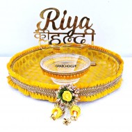 Personalized Haldi Platter with Bride/Groom Name