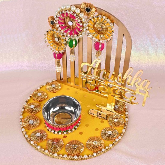 Wedding Haldi Platter with Bride Or Groom Names