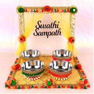 Personalized Wedding Haldi Ceremony Platter with Bride Or Groom Name