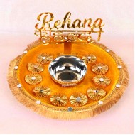 Personalized Haldi Platter with Bride/Groom With Name
