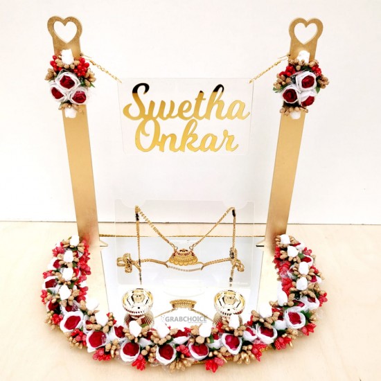 Personalized Wedding Mangalsutra Platter with Bride And Groom Names