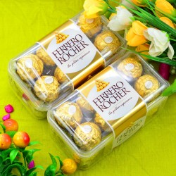 FERRERO ROCHER Exquisite Hazelnut and Milk Chocolate Premium Gift Box - 16pcs (200grms) - Pack Of 1