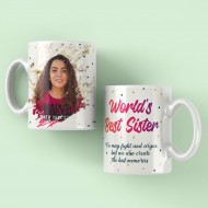 Personalized World's Best Sister Mug With Photo Gift For Sister