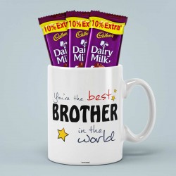 Best Brother In The World Mug With Cadbury Dairymilk Gift For Brother