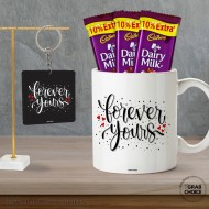 Forever Yours Coffee Mug Keychain Combo