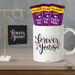 Forever Yours Coffee Mug Keychain Combo