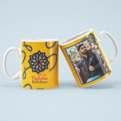 Happy Rakshabandhan Mug Gift for Rakhi with Photo Mug