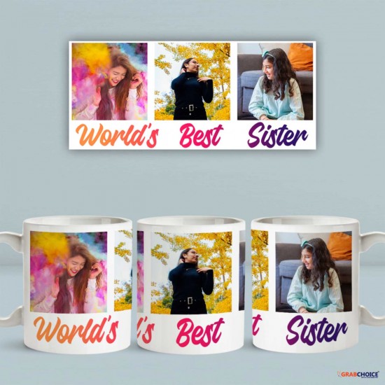 Personalized World's Best Mug With Photo For Sister