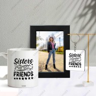 Sister Photo Frame With Mug and Keychain Gift for Sister