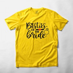 Besties Of The Bride T-shirt For Wedding Ceremony - Round Neck