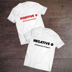 Positive Negative Attracts Couple T-shirt