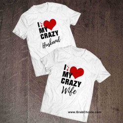 I Love My Crazy Husband-Wife Couple T-shirt