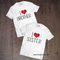 I Love My Brother-Sister Couple T-shirt